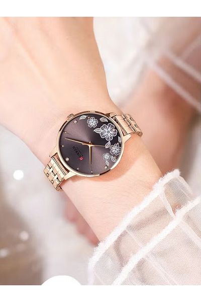 Curren 9068 Flower Women's Quartz Watch 30M Waterproof Stainless Steel Ladies Watch