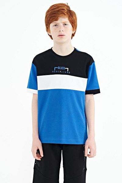 TOMMY LIFE Saks Color Transitional Embroidered Oversize Boy's T-shirt - 11159