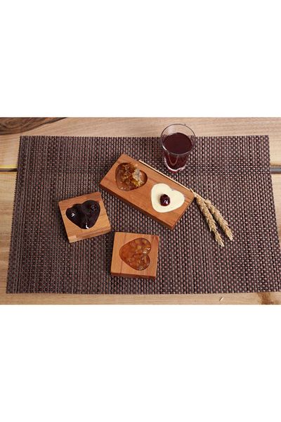 BEGONYA My Heart Mini Single Presentation Plate - Serving Plate - Bamboo Plate