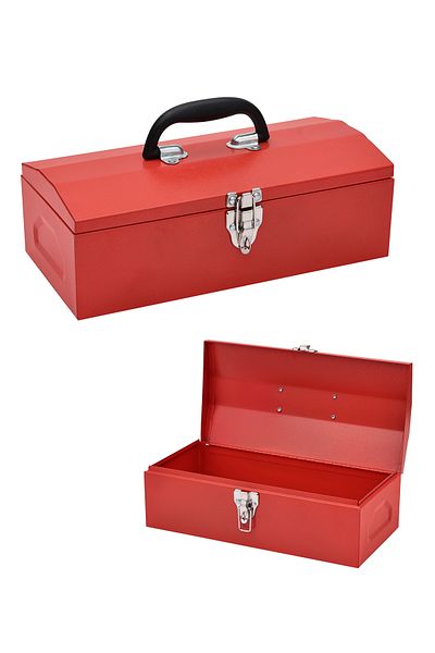 Lawazim BMB TOOLS Metal Toolbox 35cm x 17.5cm - Heavy Duty Portable Tool Box with Organizer and Metal Latch