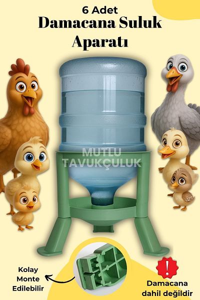 MUTLU TAVUKÇULUK 6 Pieces Automatic Bottle Compatible Apparatus Chicken Waterer Pigeon Waterer Turkey Goose Bird Duck Pheasant Cuckoo