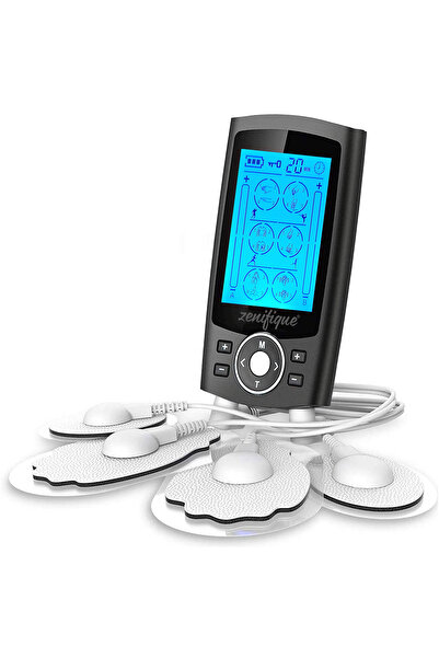 zenifique Aparat electrostimulare zenifique®, cu 4 electrozi, 20 trepte de intensitate, timer, wireless, negru