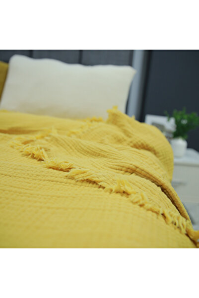 OTEXSA Hardal 4 Kat Müslin Yatak Örtüsü/pike (200 X 220)