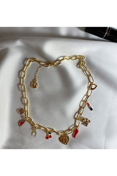 MODA Red Charm Necklace