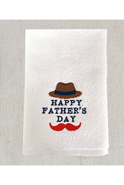 Lucy and Home Бавовняна рушник з вишивкою «З Днем батька», спеціальна рушник з мікробавовни до Дня батька, 40x60 см