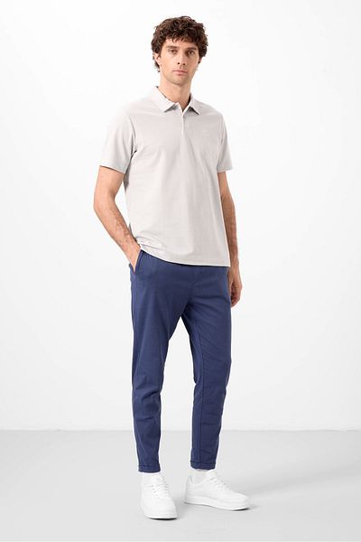 TOMMY LIFE Pánské tričko Stone Standard Fit Basic Polo Neck - 87748