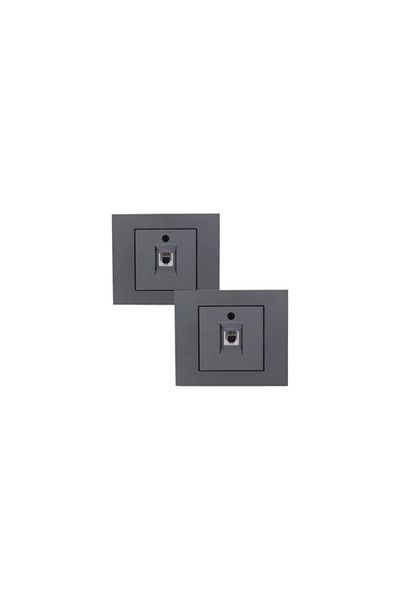 OVİVO 3 Pieces Grano Metallic Smoked Numeris Telephone Socket Frame Included