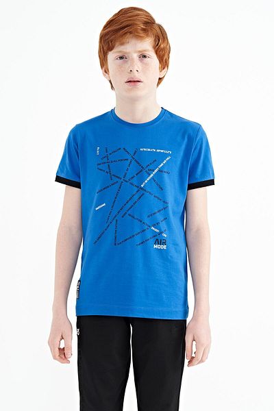TOMMY LIFE Saks Minimal Text Printed Standard Fit O Neck Boy's T-shirt - 11132