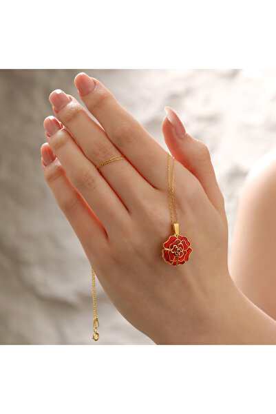 ÖzelSen Accessories Açılır Kapanır Gül 925 Ayar Gümüş İsimli Kolye