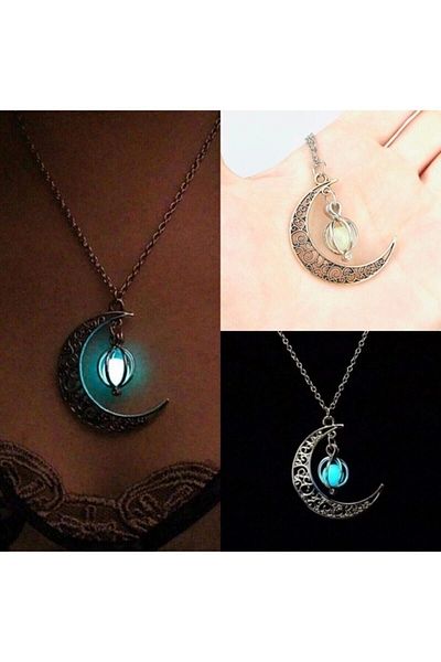 Panda Moon Patterned Glow in the Dark Necklace