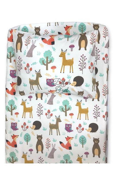 Bebek Özel 90x190 Montessori Nature Patterned Children's Elastic Sheet and Pillowcase