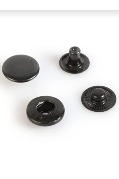 SeraSelin Metal Çıtçıt Siyah Oksit Çıtçıt 9 Adet T5 = 12,5 Mm Kapaklı DİKİŞSİZ