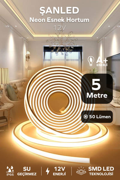 ŞANLED 12Volt Neon Esnek Hortum led Beyaz ,Gün Işığı,Amber,Mavi,Kırmızı,Yeşil...