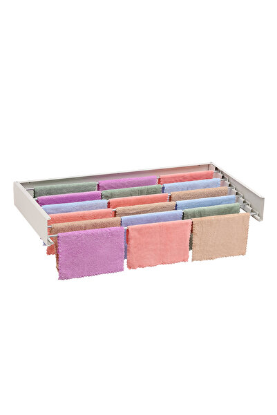 Lawazim رف تجفيف الملابس المثبت على الحائط مع قالب حائط ومفك براغي طويل - أبيض