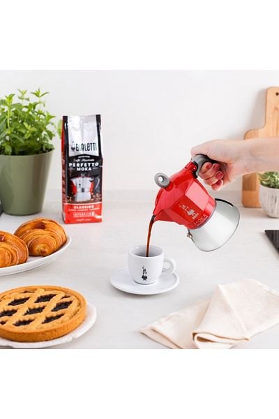 Bialetti Induction Red 6 Cup Moka Pot