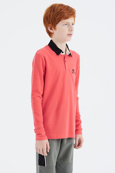 TOMMY LIFE Tricou de bază cu gât polo Coral pentru băiat - 11171