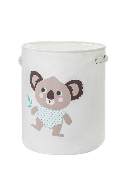 Lawazim Round Laundry Basket with Patterns | Storage Basket | Laundry Hamper 40x50cm - Bear