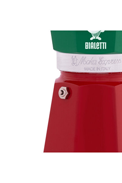 Genel Markalar Alüminyum Tri-color Italia Moka Pot 6 Cups 0-99 ml Kırmızı