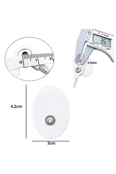 zenifique Set of 2 zenifique® electrodes, gel pads for electrostimulation device, 4.2 cm x 3 cm, white