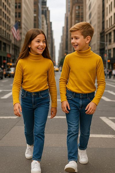 Cloise Guler Copii Body Muștar |   Fată - Bărbat Unisex |