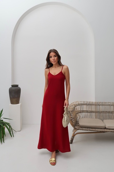 Paw Garage Women's Hazel Red Rope Strap Ayrobin Maxi Summer Dress