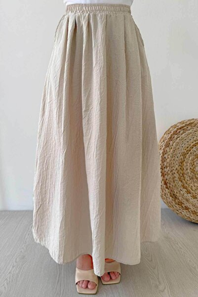 Ka Hijab Fusta Kraş - Bej