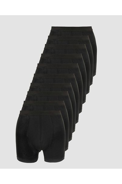 donset Ανδρικό Flat Boxer - Μαύρο Ειδικό Πακέτο 10