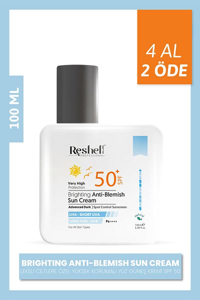 Reshell Face Sun Cream SPF 50 - High Protection, Special for Spotted Skin