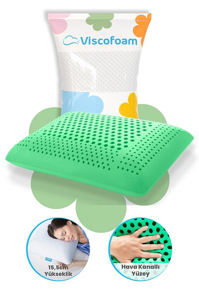 Viscofoam Air Therapy Ορθοπεδικό Μαξιλάρι με Αεραγωγό Visco Pillow Green 60x40x16cm
