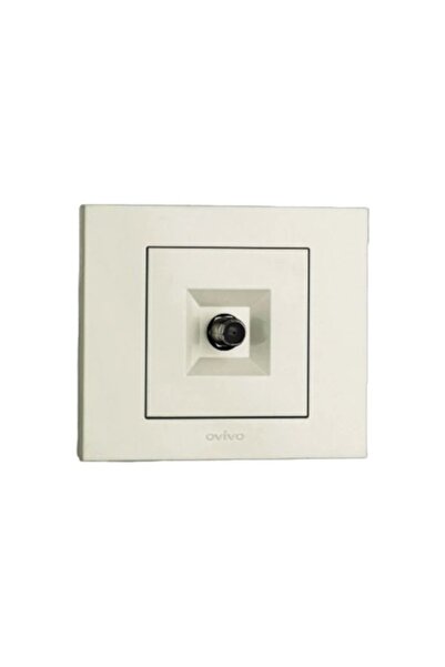 OVİVO إطار آلية مقبس الشاشة أنثى بمقبس F من جرانو للأقمار الصناعية باللون الأبيض