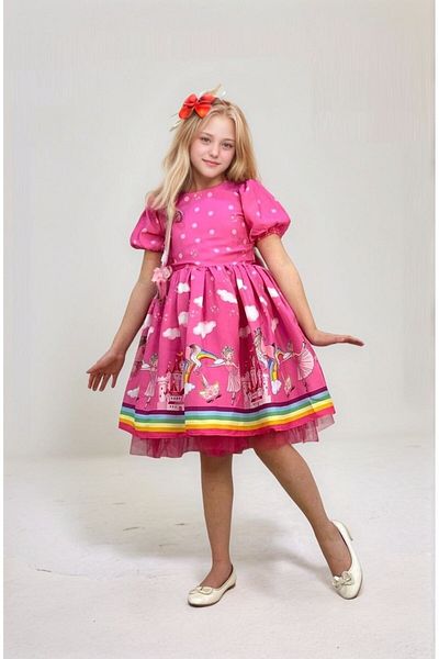 ABİYEKİDS Rochie de aniversare Unicorn Rochie de sărbătoare pentru copii Aby215