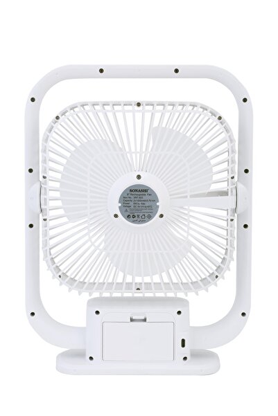 sonashi 8 Inch Rechargeable Table Fan With LED Light - 3 Speeds High/Medium/Low | Continuous Working Of 2 Ho