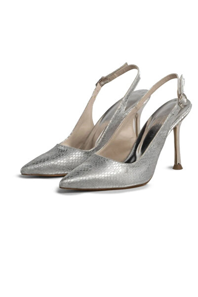 Letafia Сребърни обувки на висок ток Moroni със змийски мотив