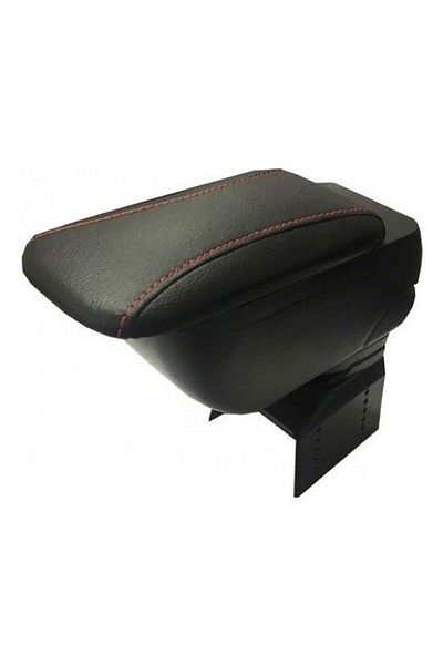 Niken Black Leather Red Stitched Universal Car Armrest Armrest Console