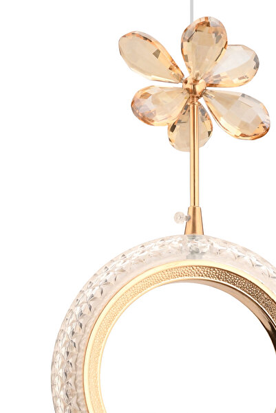 İstanbul Avize Halka Tekli Gold 3 Renk Ledli Modern Led Avize