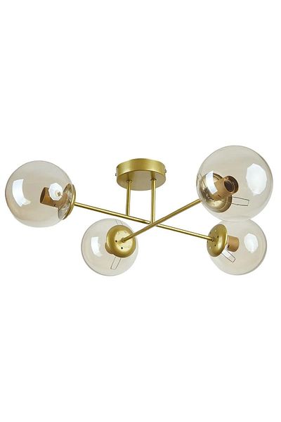 Modavize Marry Modern 4-Piece Chandelier - Antique Colored Honey Glass for Cafe, Kitchen, Living Room