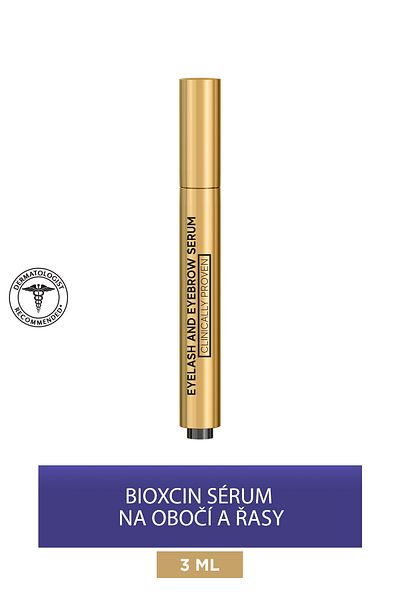 Bioxcin Sérum na řasy na obočí - kolagen kyselina hyaluronová ricinový olej keratinové peptidy B5 biokomplex B11