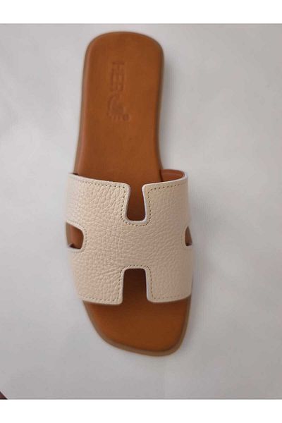 Herayakkabi Women's Leather Slippers Non-Slip Sole Soft Wearable