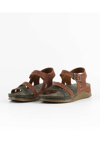 Tigerline Sandale de damă Ms226 Kaki Tan Sandale ortopedice