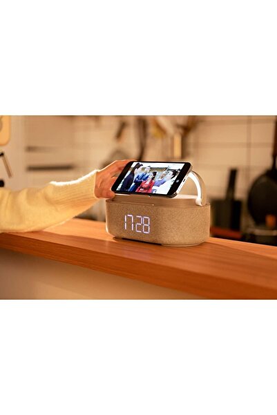 Stobom Keyif Kablosuz Şarjlı Bluetooth Hoparlör Ve Led Aydınlatmalı Alarmlı D...