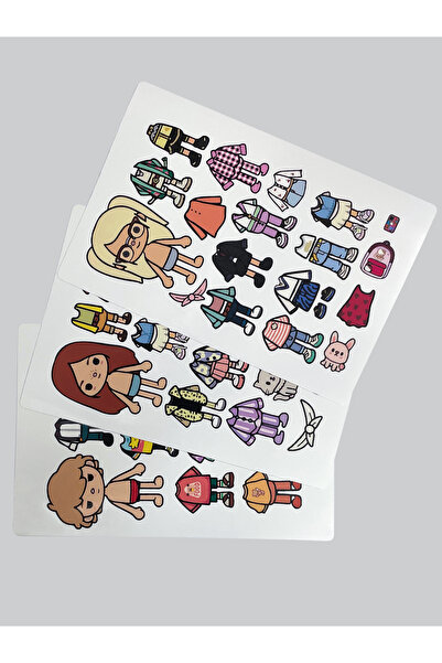 Papağan مجموعة ملصقات توكا بوكا إيسي والأصدقاء مكونة من 3 قطع