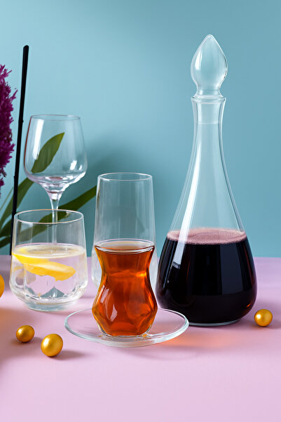 PLT Design Pazarötesi-lav Alya Çeyiz Seti 61parça 12 Kişilik Su Bardak Takım(...