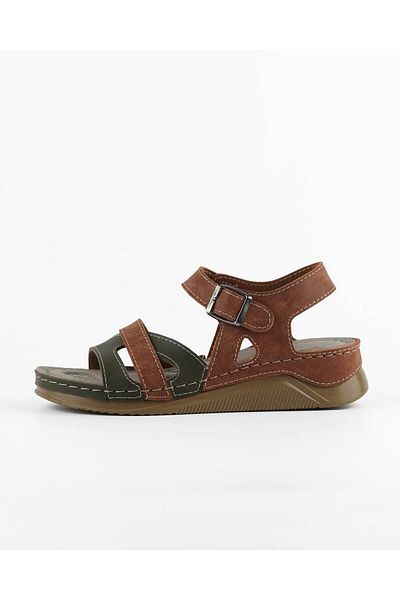 Tigerline Sandale de damă Ms226 Kaki Tan Sandale ortopedice