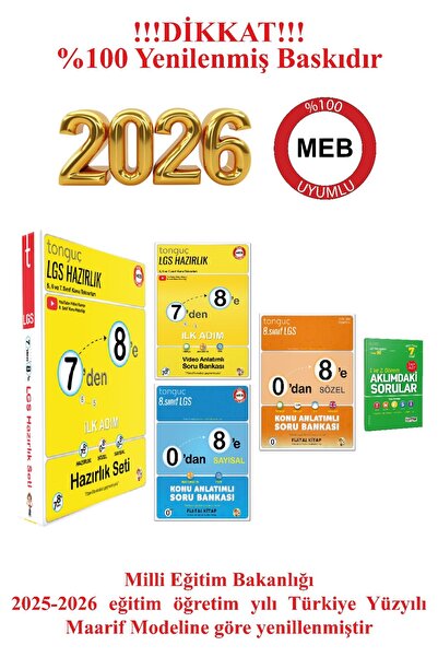 Tonguç Yayınları 7. Sınıf 7'den 8'e Hazırlık Seti Türkçe Matematik Fen Yeni N...