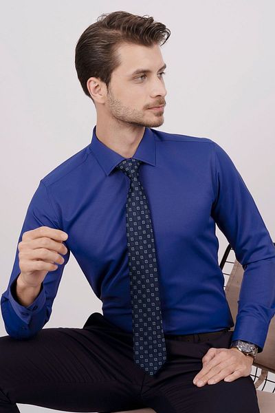 Etikmen Zestaw krawatów Parliament Blue & Navy Orange Patterned w pudełku prezentowym