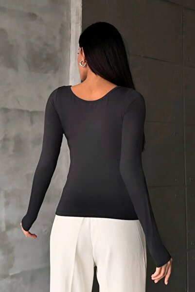 Ladima Γυναικεία μπλούζα με γιακά Princess Anthracite