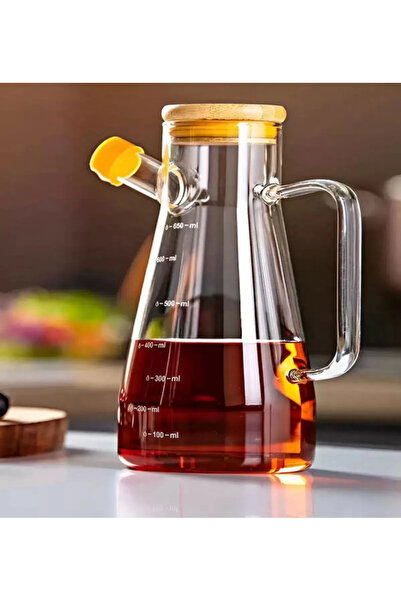 Generic Brand وعاء زيت بغطاء من الخيزران 1000 مل