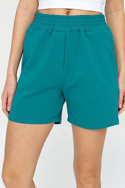 bilcee Pantaloni scurți sport din bumbac cu talie înaltă tropicală Quicktime, cu buzunare, cu talie elastică 7006