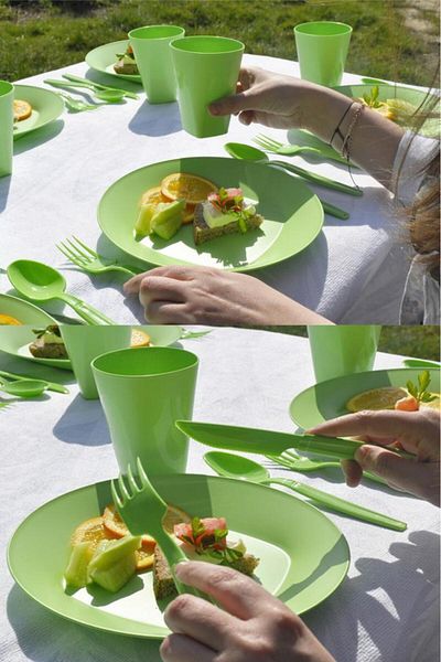 Saban Green Square Picnic Set - 31 Pieces