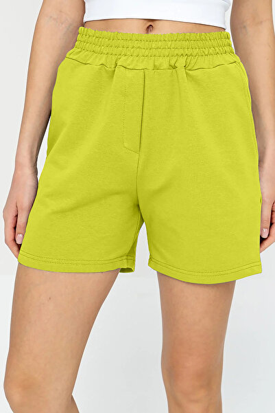 bilcee QuickTime Жіночі спортивні шорти з високою талією, бавовняні, з кишенями, на резинці 7006